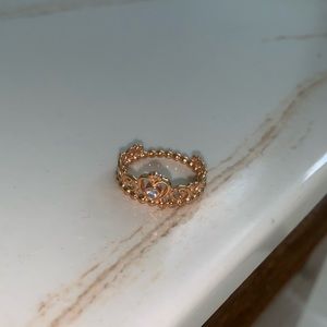 Pandora rose gold princess ring
